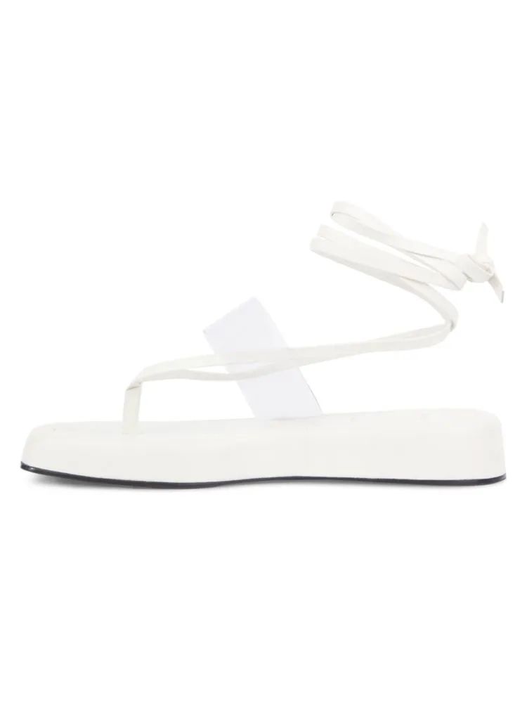 Callie Black Suede Studio Leather Platform Sandals, White