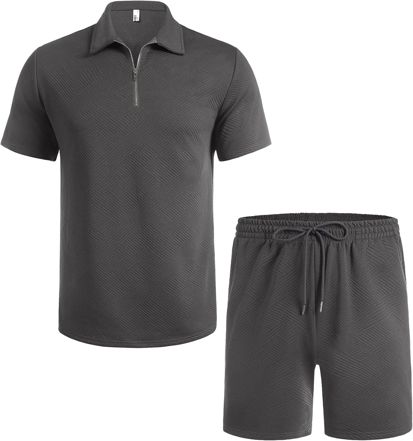 COOFANDY Mens Tracksuit Casual 2 Piece Quarter Zip Polo Shirt and Shorts Set Athletic Jogging Sports Outfits