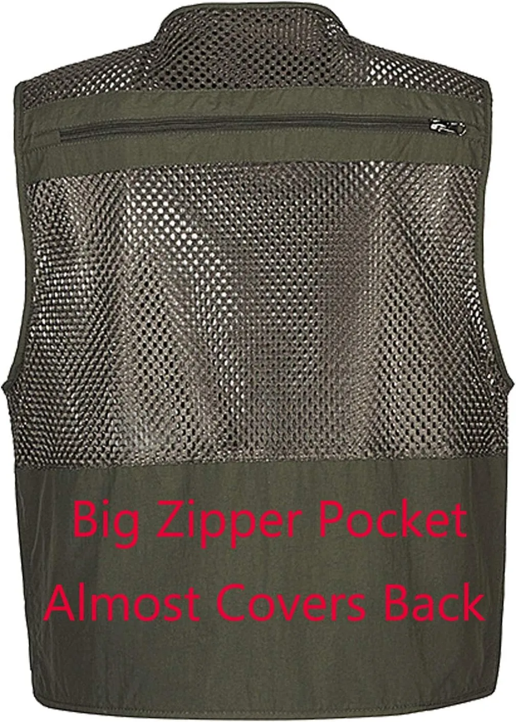 Flygo Men's Fishing Vest Utility Lightweight Outdoor Travel Safari Photo Cargo Vest with 16 Pockets