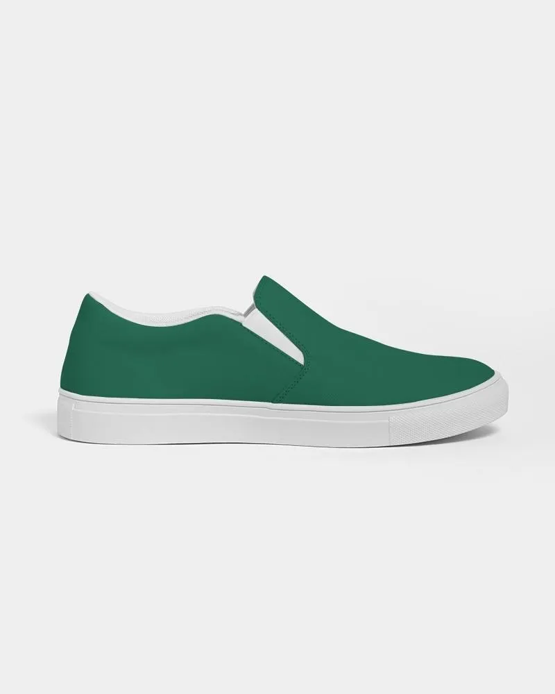 Medium Dark Cool Green Slip-On Canvas Sneakers | Men's | Medium Dark Pure Cool Green | C100M0Y75K60