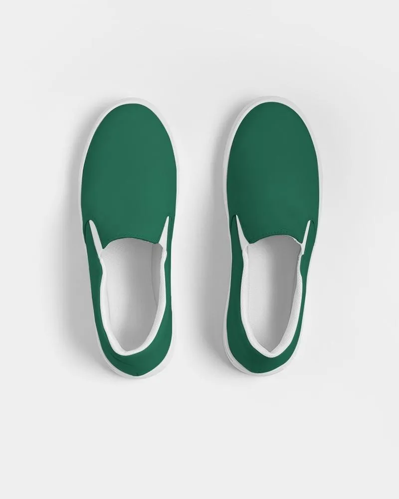 Medium Dark Cool Green Slip-On Canvas Sneakers | Men's | Medium Dark Pure Cool Green | C100M0Y75K60