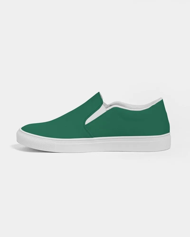 Medium Dark Cool Green Slip-On Canvas Sneakers | Men's | Medium Dark Pure Cool Green | C100M0Y75K60