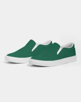 Medium Dark Cool Green Slip-On Canvas Sneakers | Men's | Medium Dark Pure Cool Green | C100M0Y75K60