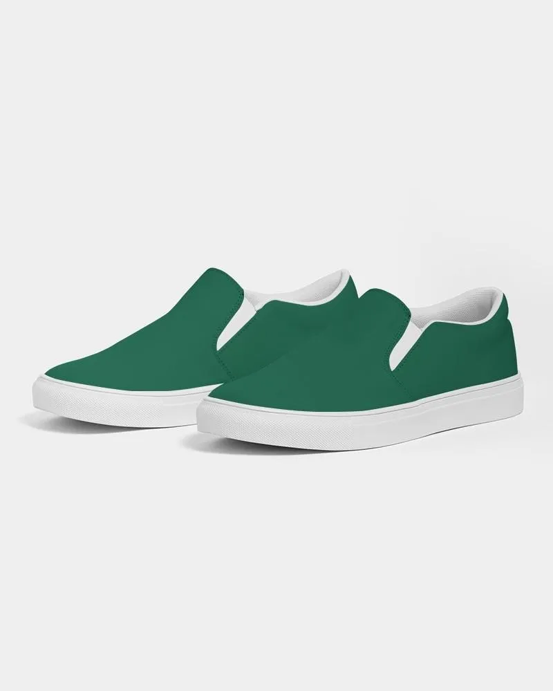 Medium Dark Cool Green Slip-On Canvas Sneakers | Men's | Medium Dark Pure Cool Green | C100M0Y75K60
