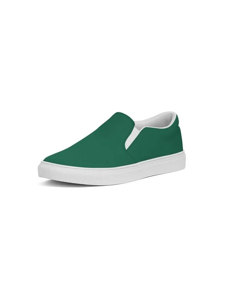 Medium Dark Cool Green Slip-On Canvas Sneakers | Men's | Medium Dark Pure Cool Green | C100M0Y75K60