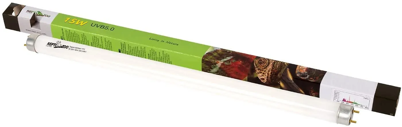 REPTI ZOO Reptile Terrarium Hood Tropical Desert T8 Strip Light Fixture with 18 Inch UVB Lamp Bulb 15 Watt(Include), ETL Certified