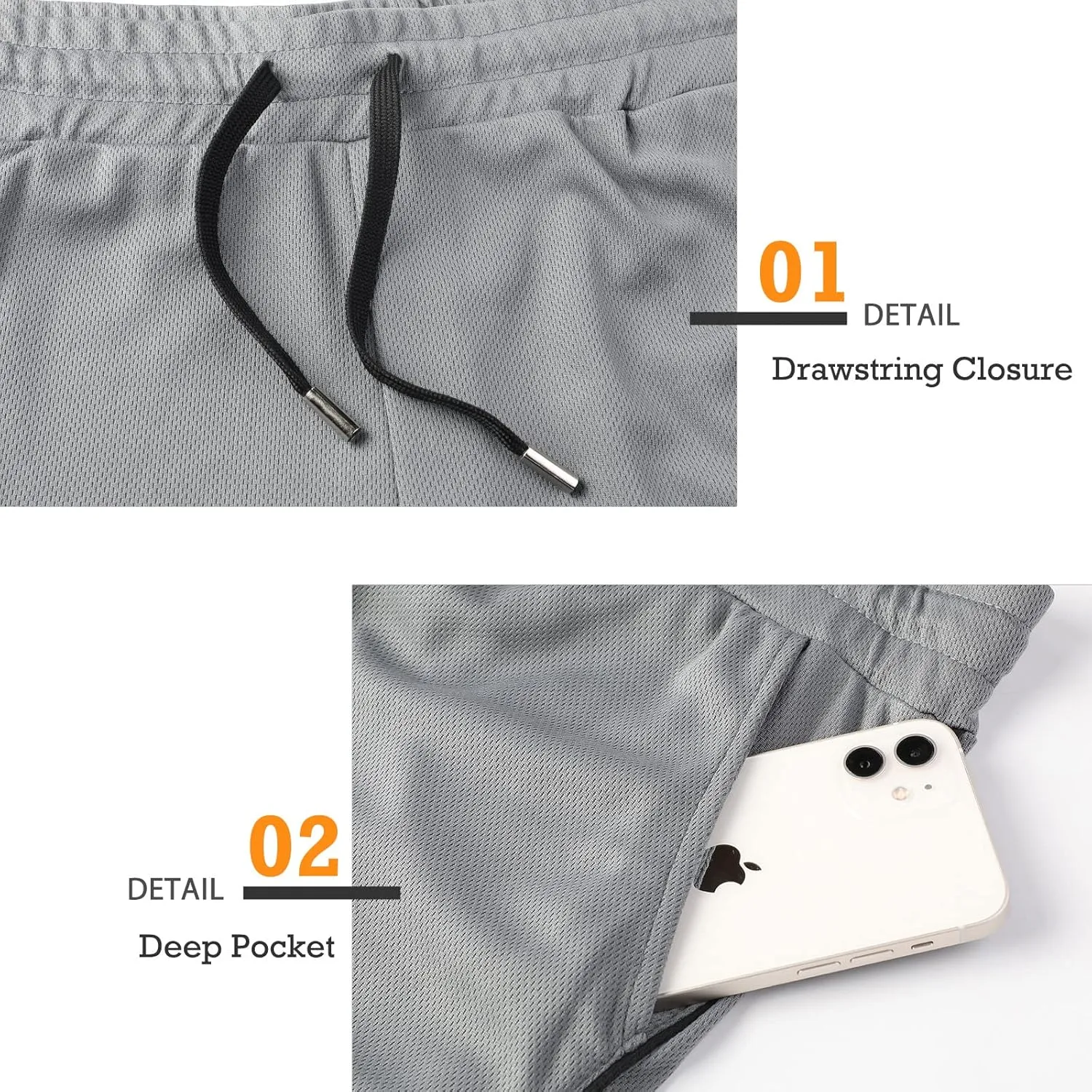 Surenow Mens Running Gym Shorts 3 Inch Breathable Lightweight Athletic Sport Shorts Training Workout Shorts with Pockets
